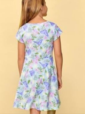 Place Spring Dress Blue Purple Pink  Butterflies NWT XL 14 GIRLS 23$ TAG